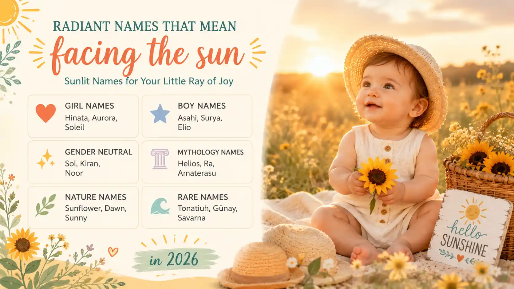 Names That Mean Facing The Sun Names That Mean Facing The Sun